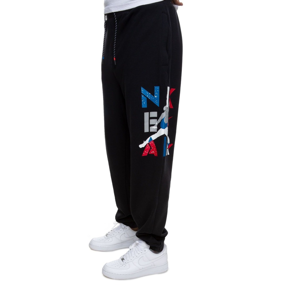 Jordan AJ Legacy Men Black Graphic Fleece Joggers Sweatpants CQ8303-010 XL